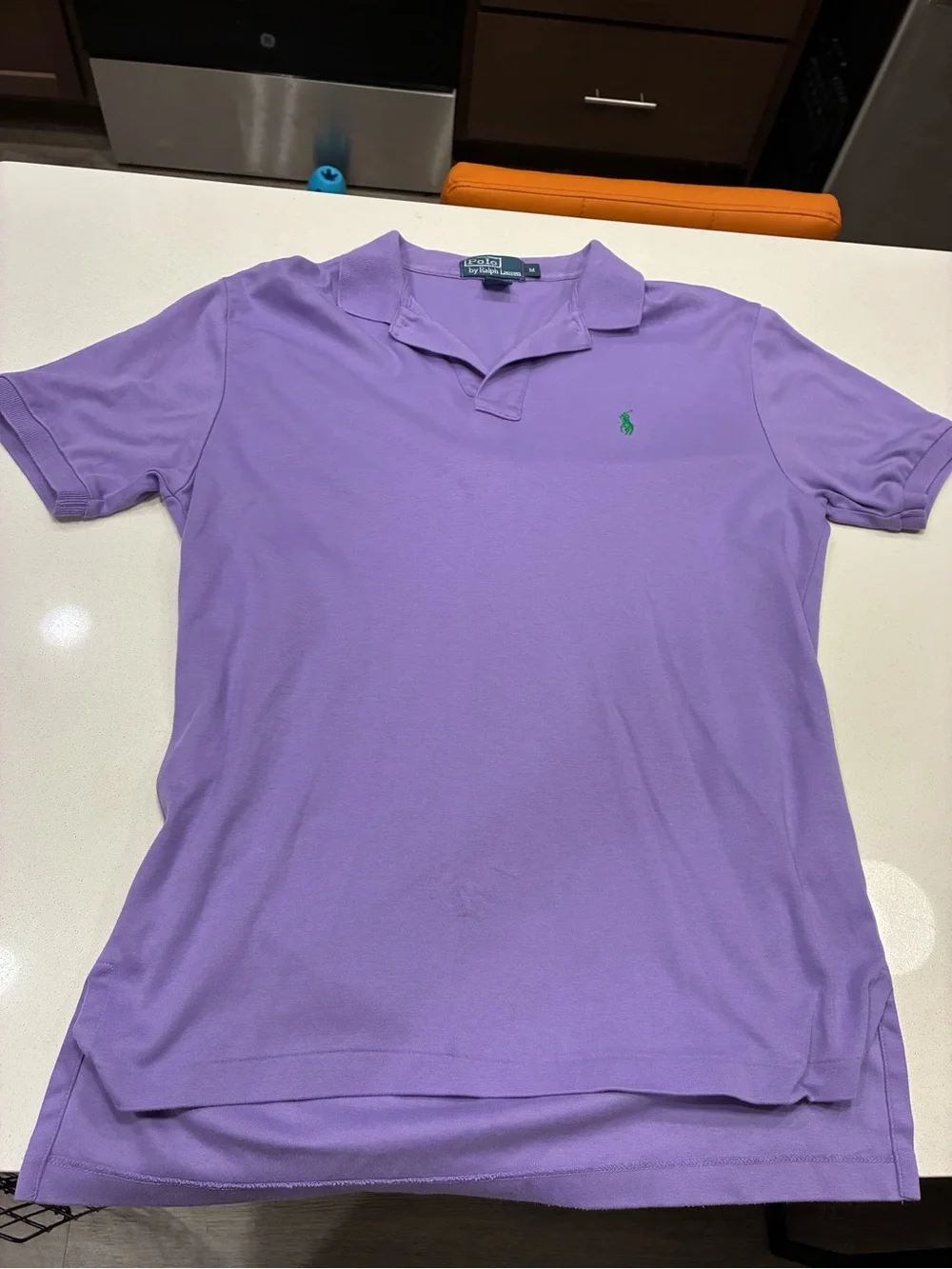 Ralph Lauren Men's Polo Shirt in Lavender with Green Pony